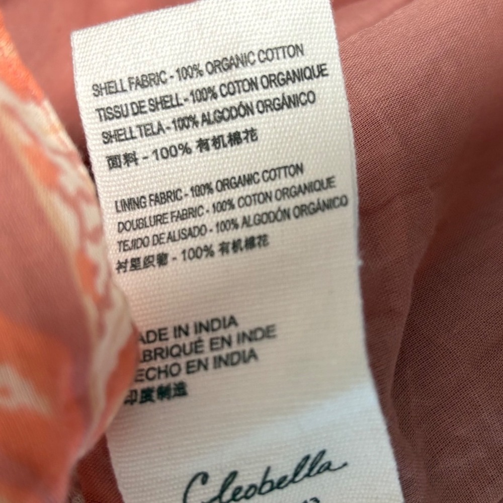 Cleobella Terracotta Floral Organic Cotton Mini Dress Medium - Picture 4 of 7